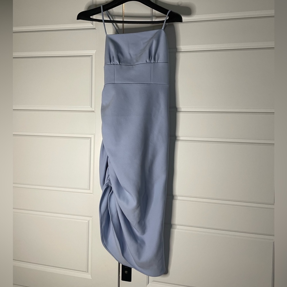 C/MEO Collective Good Thing Light Blue Ruched Midi Dress - Picture 5 of 10